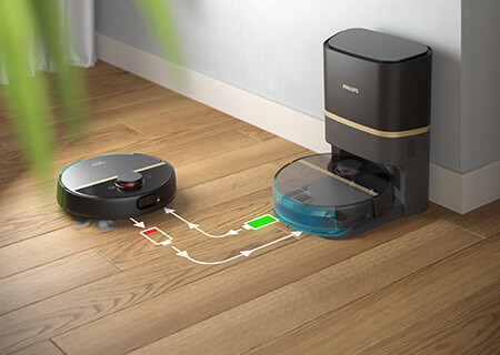 Puhdistaa jopa 180&nbsp;minuutin ajan yhdell&auml; latauksella