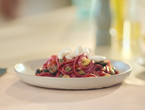 Punajuurifettuccine