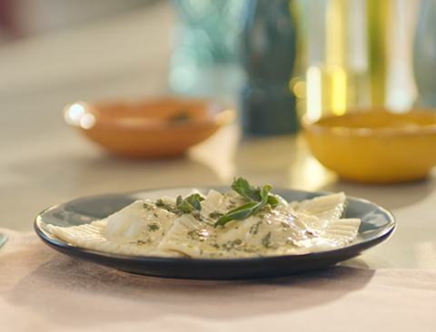 Ricotta-pinaattiravioli